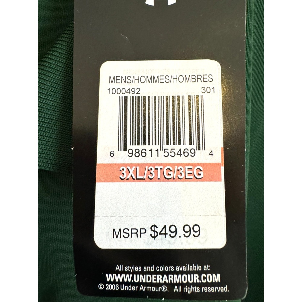NEW Under Armour UA Heat Gear SPF 30 Dk Green Polo Shirt Logo Men's Size 3XL - Picture 9 of 9